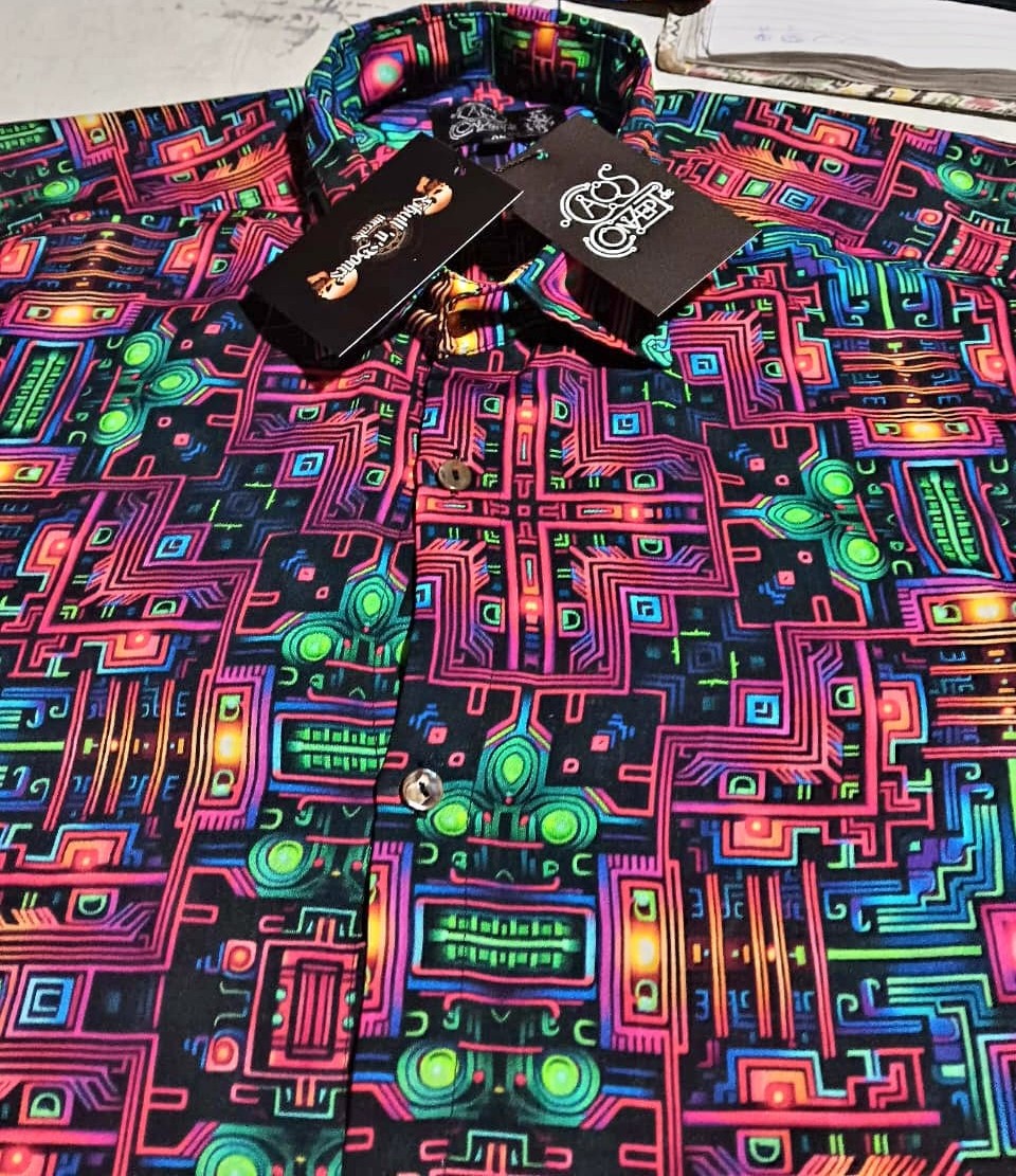 Herren Shirt aus 100 % Bambus "CYBER-PSYCHEDELIA'' - Image 2