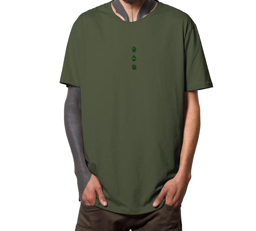 Plazmalab T-Shirt aus 100% Baumwolle "KAMBO" Olive - Image 2