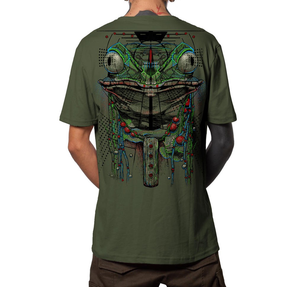 Plazmalab T-Shirt aus 100% Baumwolle "KAMBO" Olive - Image 3