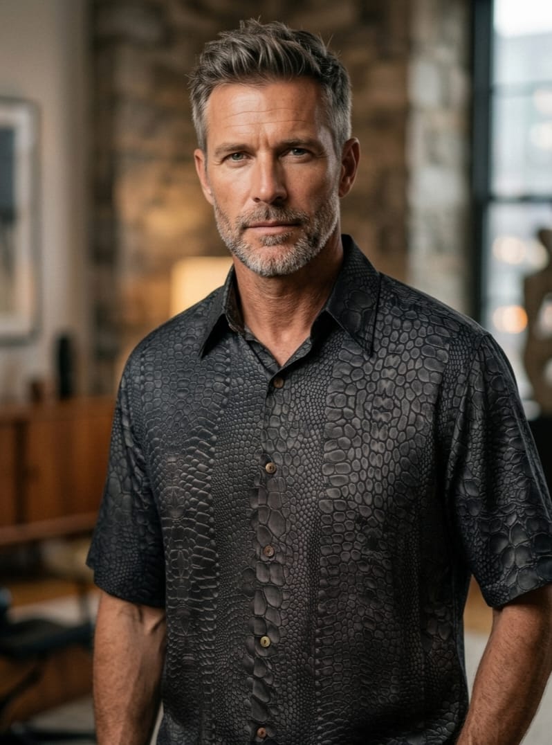 Herren Shirt aus 100 % Bambus "OBSIDIAN KAIMAN''