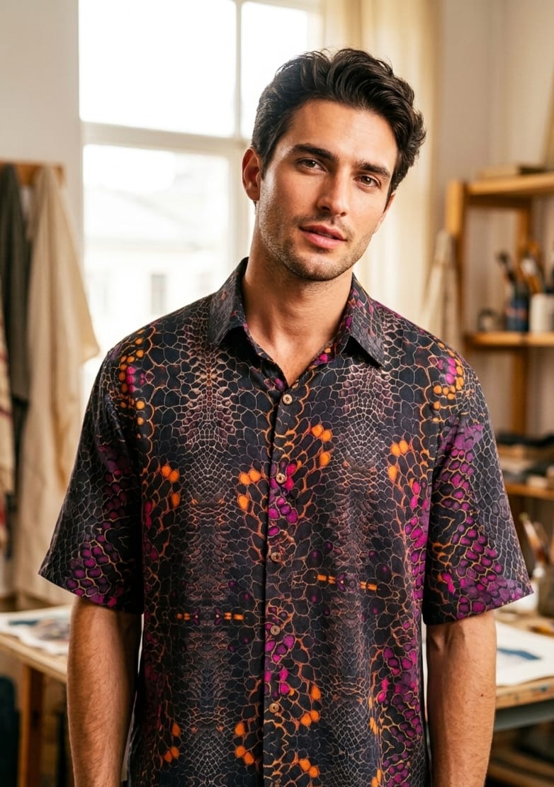 Herren Shirt aus 100 % Bambus "VIPER MOSAIC''