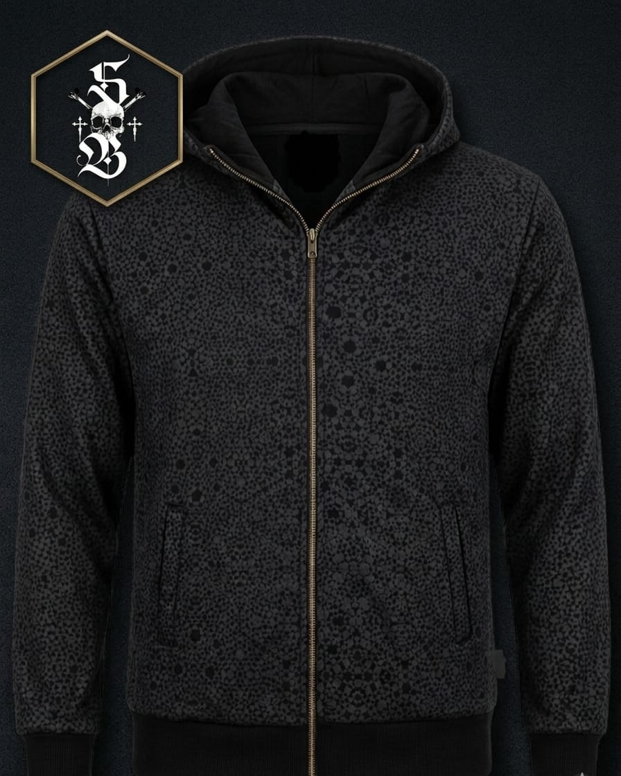 Full-Zip Fleece Hoody ''STEALTH FRACTAL''